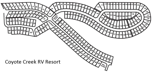 Overall layout of the RV park in Sundre.